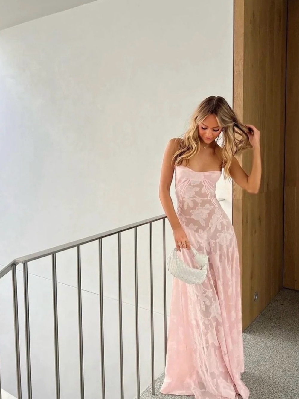 House of CB Blush Pink Lace Maxi Dress - Picture 7 of 15
